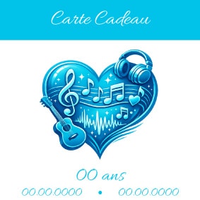Exemple carte cadeau digitale personnalisée pour un musicien